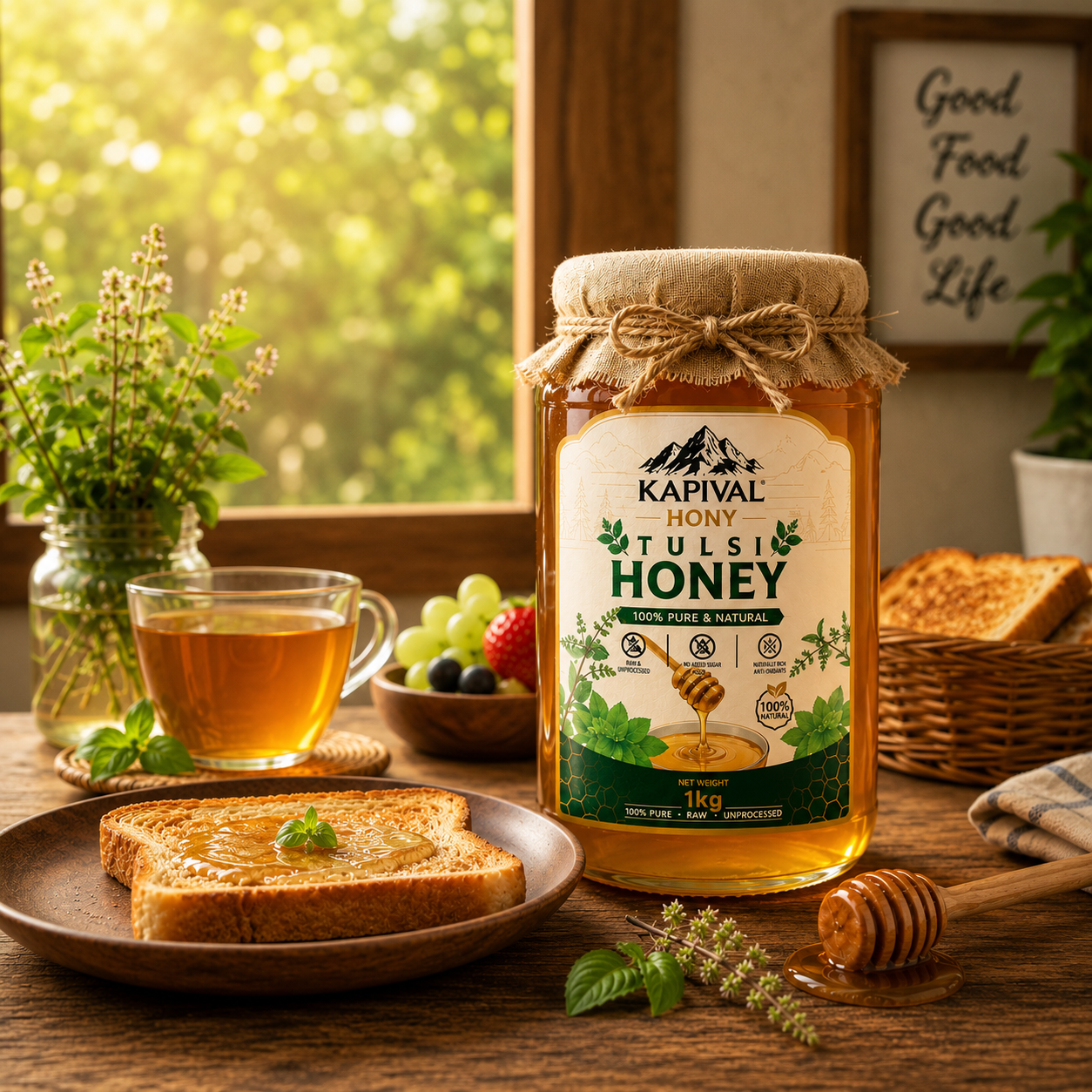 Kapival Tulsi Honey | Pure Natural Tulsi Honey | Immunity Support Honey