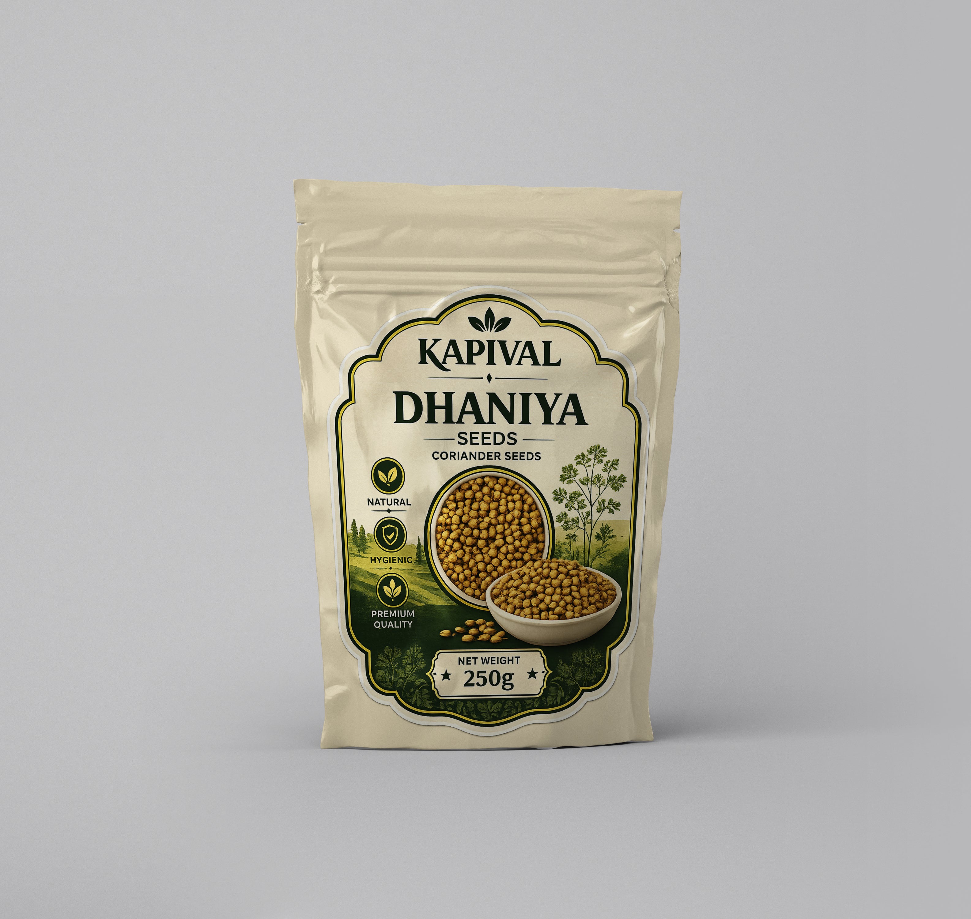 Kapival Whole Coriander (Dhana) 250g | Premium Quality Coriander Seeds | Natural & Aromatic Spice