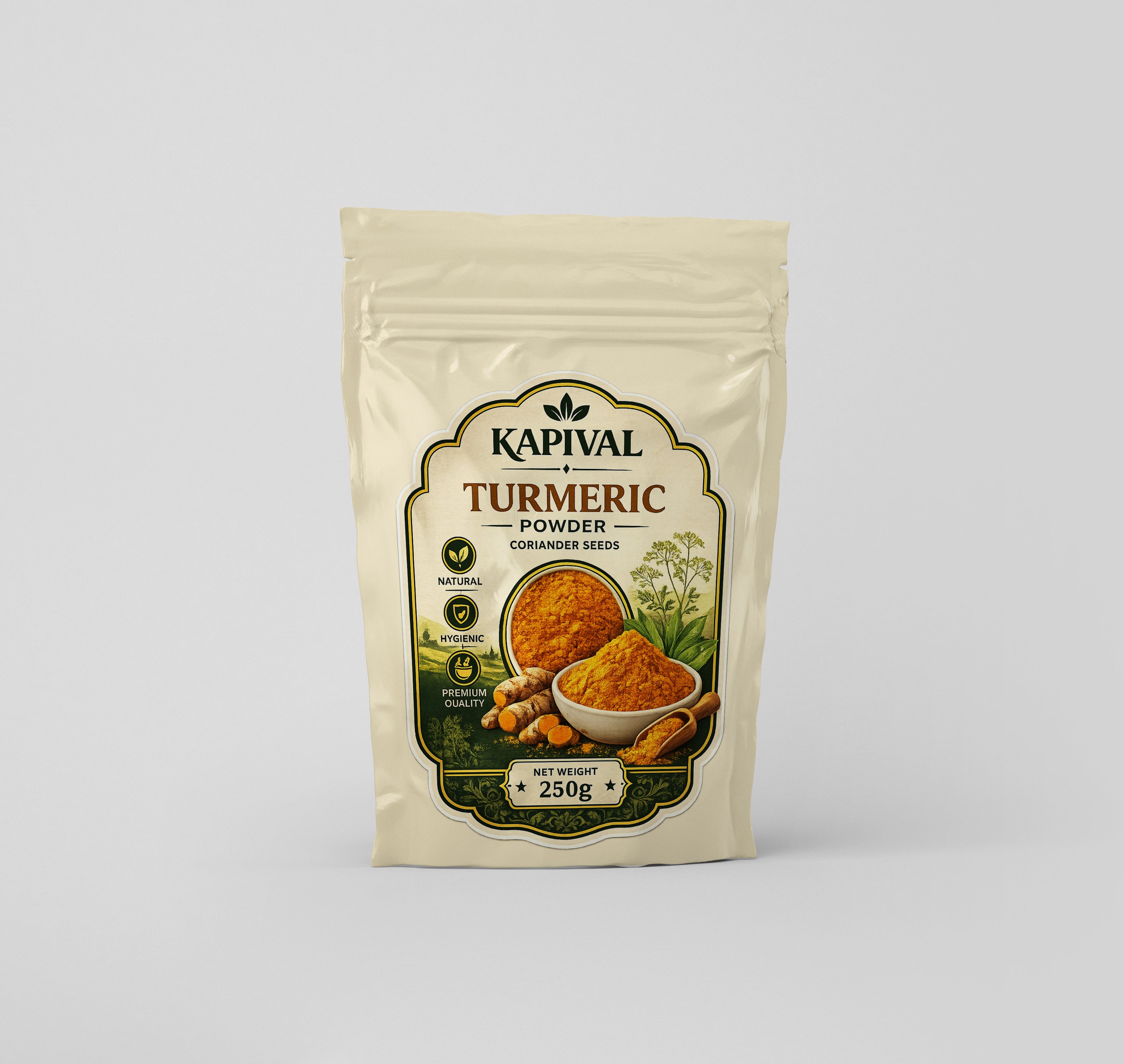 Kapival Turmeric Powder (Haldi) 250g | Premium Quality Haldi Powder | Pure & Natural Spice