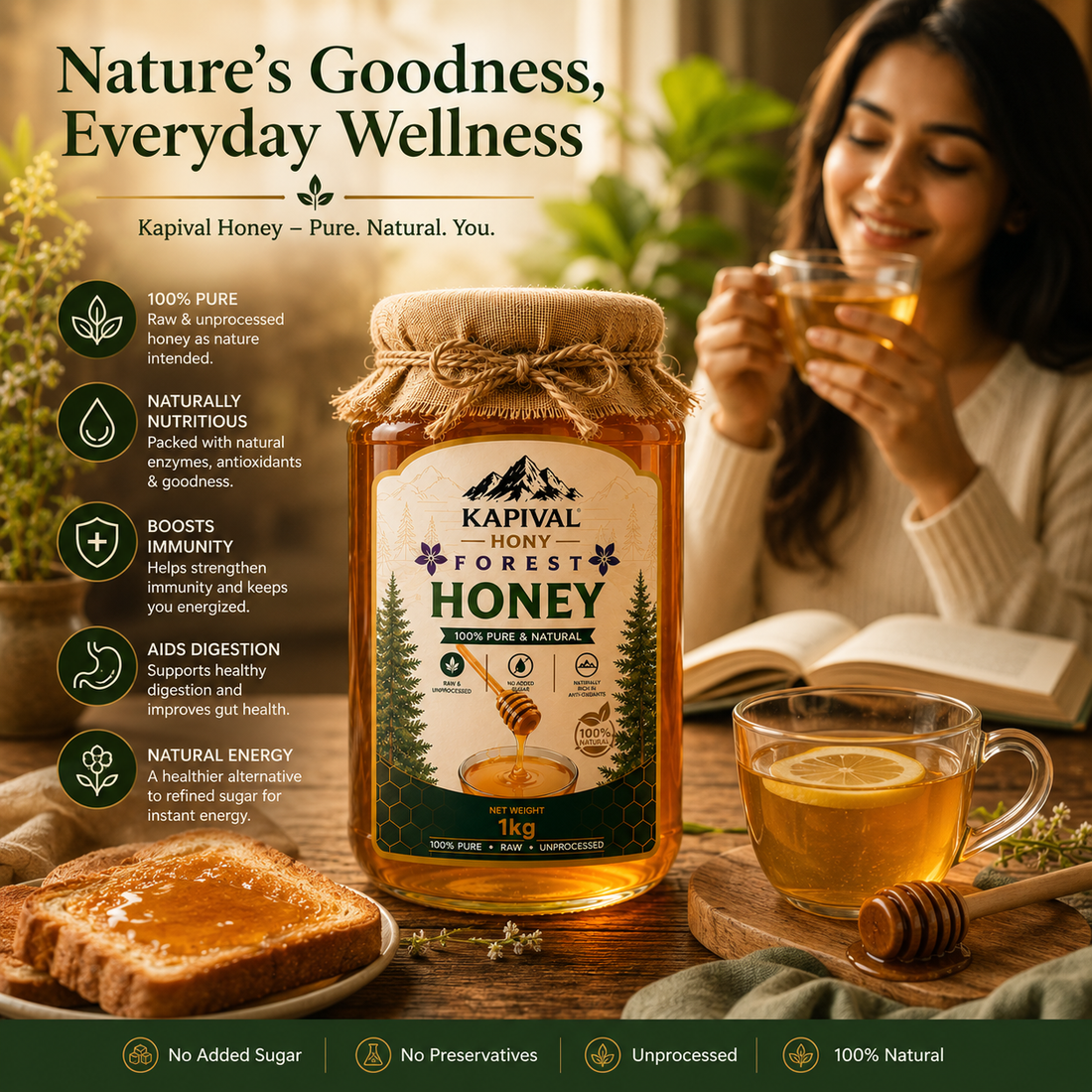 Kapival Forest Honey | Pure Forest Honey | Wild Natural Honey