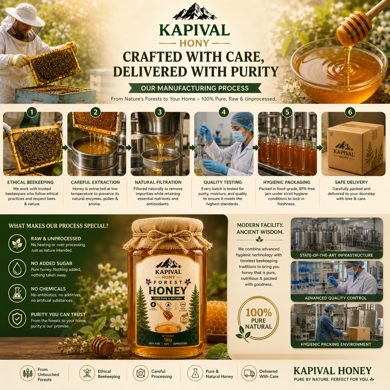 Kapival Forest Honey | Pure Forest Honey | Wild Natural Honey